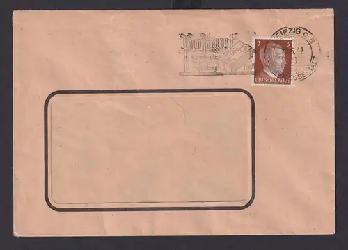 Leipzig Sachsen Deutsches Reich Drittes Reich Brief Postsache SST Postgut