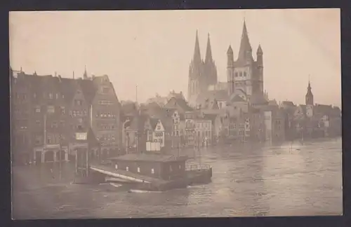 Ansichtskarte Köln NRW Katastrophe Flut Überschwemmung Stadt Häuserfront