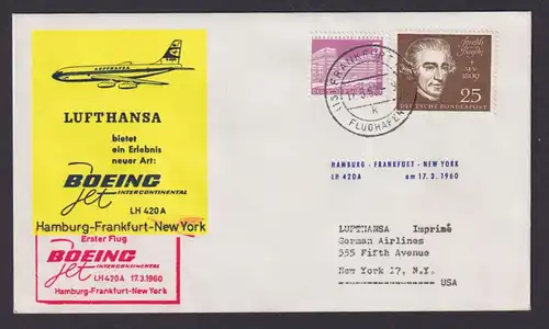 Flugpost Brief Air Mail MIF Bund Beethoven + Berlin Bauten Lufthansa Boeing Jet