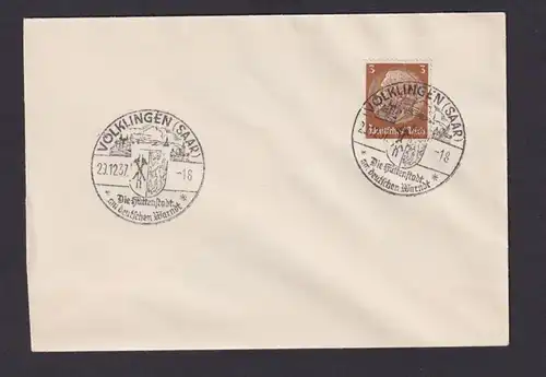 Völklingen Saarland Deutsches Reich Drittes Reich Brief Völklingen Saar Die