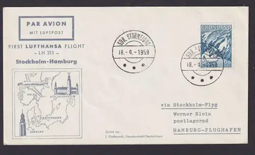 Flugpost Air Mail Brief Grönland Erstflug Lufthansa LH 121 Søndre Strømfjord