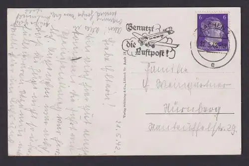 Aachen NRW Deutsches Reich Drittes Reich Ansichtskarte Flugpost SST Benutz die