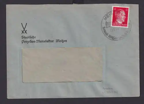 Meissen Sachsen Deutsches Reich Drittes Reich Brief SST Keramik 1000 jährige