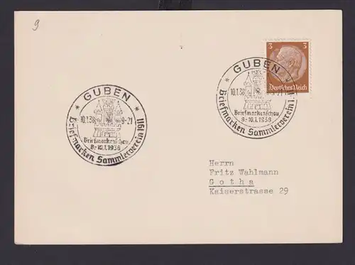 Guben Brandenburg Deutsches Reich Drittes Reich Karte Philatelie SST Briefmarken