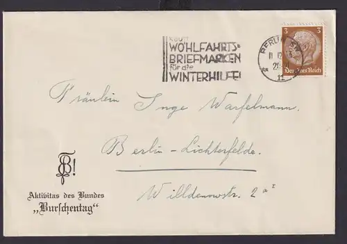 Berlin Deutsches Reich Drittes Reich Brief SST Kauft Wohlfahrtsbriefmarken für