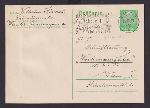 Ostmark Wien Österreich Deutsches Reich Drittes Reich Karte Postasche SST