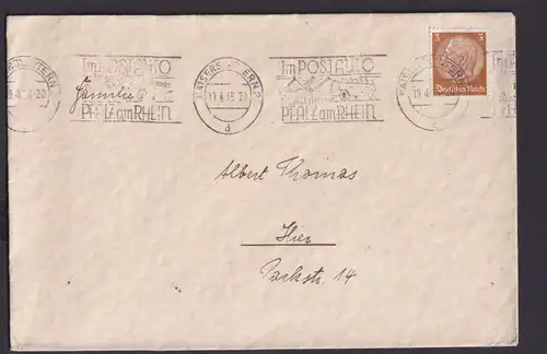 Kaiserslautern Rheinland Pfalz Deutsches Reich Drittes Reich Brief Postsache