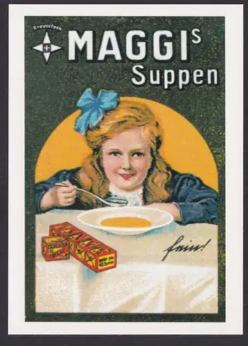 Künstler Ansichtskarte Reklame Werbung Maggi Suppen Maggi GmbH Singen