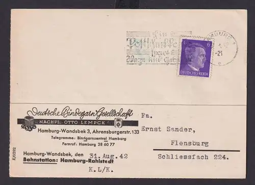 Hamburg Deutsches Reich Drittes Reich Karte Postsache Ein Postscheck spart