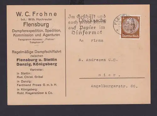 Flensburg Schleswig Holstein Deutsches Reich Drittes Reich Karte SST Im Geschäft