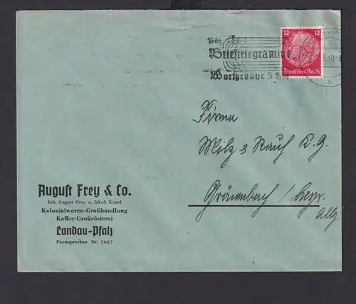 Landau Rheinland Pfalz Deutsches Reich Drittes Reich Brief Postsache SST