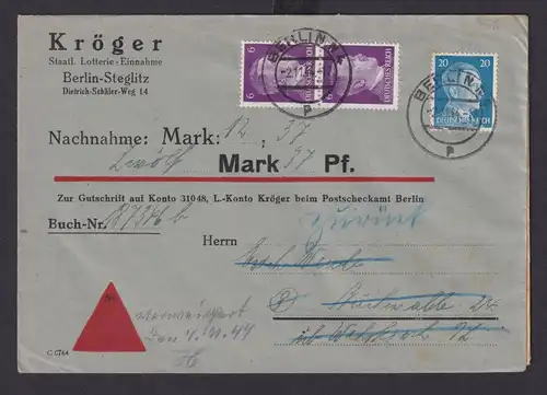 Berlin Deutsches Reich Drittes Reich Brief Nachnahme m anhängender