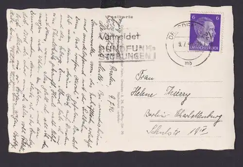 Dresden Sachsen Deutsches Reich Drittes Reich Ansichtskarte Postsache SST