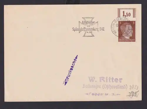 Berlin Charlottenburg Deutsches Reich Drittes Reich Karte SSt Altkleider und