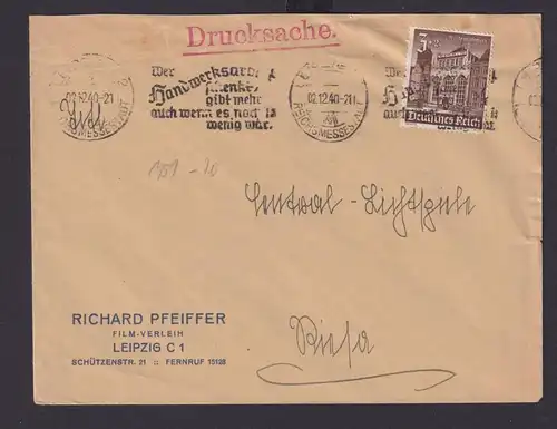 Leipzig Sachsen Deutsches Reich Drittes Reich Brief SST Wer Handwerksarbeit