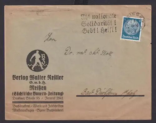 Meissen Sachsen Deutsches Reich Drittes Reich Brief SST Übt nationale