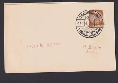 Oranienburg Brandenburg Deutsches Reich Drittes Reich Karte Urlaub Erholung SST