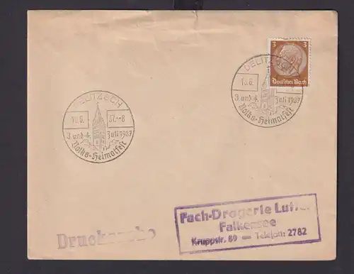 Deutsches Reich Drittes Reich Briefe SST Delitzsch Volks Heimatfest Juli 1937