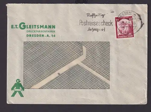 Dresden Sachsen Deutsches Reich Drittes Reich Brief Postsache SST Rechtzeitig