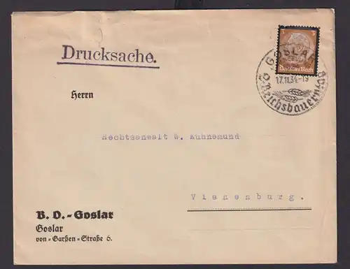 Goslar Niedersachsen Deutsches Reich Drittes Reich Brief SST Goslar 2. Reichs