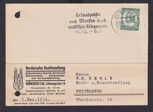 München Bayern Deutsches Reich Drittes Reich Karte Postsache SST Heimatgrüße aus