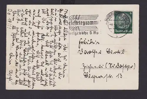 Deutsches Reich Drittes Reich Ansichtskarte Postsache SST Brieftelegramme ab