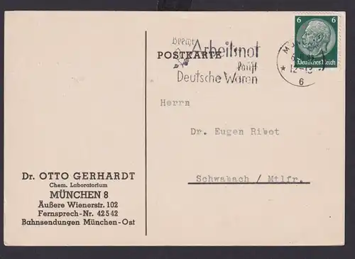 München Bayern Deutsches Reich Drittes Reich Karte SST Brecht Arbeitsnot kauft
