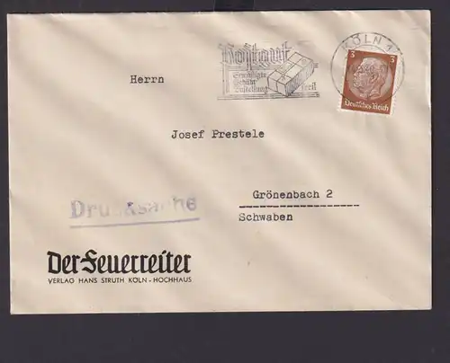 Köln NRW Deutsches Reich Drittes Reich AK Briefe Postsache SST Postgut Ermäßigte