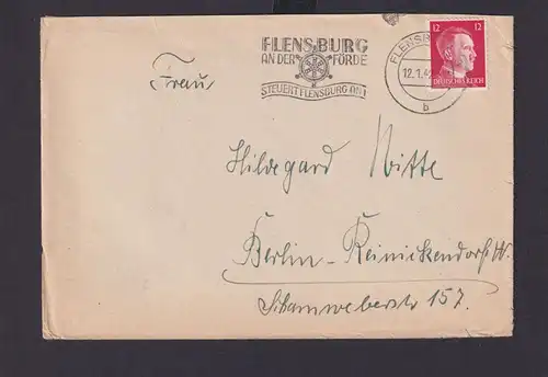 Deutsches Reich Drittes Reich Briefe SST Flensburg an der Förde Steuert