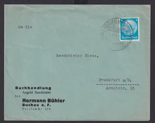 Buchau Federsee Baden Württemberg Deutsches Reich Drittes Reich Brief SST n.