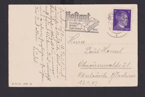 Deutsches Reich Drittes Reich Ansichtskarte Postsache SST Postgut Ermäßigte