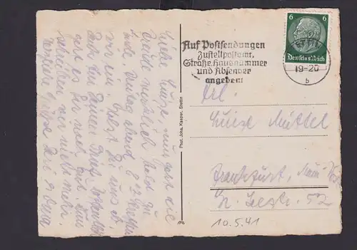 Deutsches Reich Drittes Reich Ansichtskarte Postsache SST Auf Postsendungen