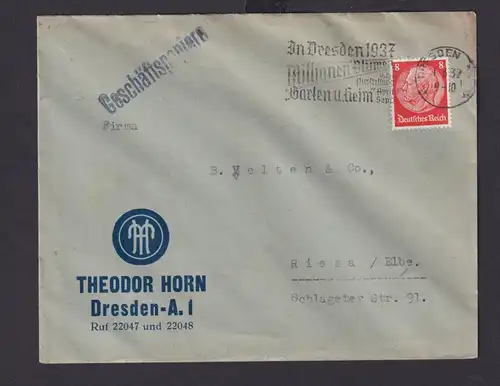 Deutsches Reich Drittes Reich Briefe SST In Dresden 1937 Millionen Blumen in der