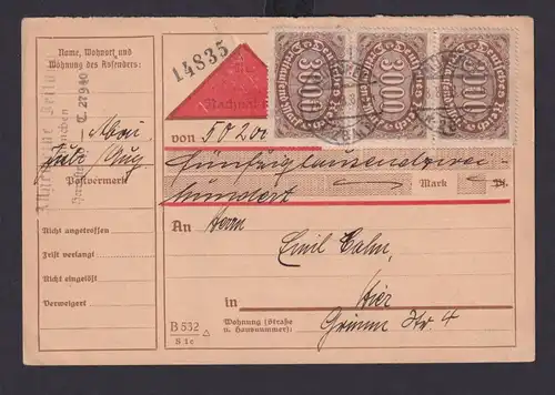 Deutsches Reich Orts Nachnahme Karte Infla MIF 254 a Ziffern im Oval München