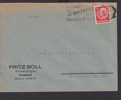 Kassel Hessen Deutsches Reich Drittes Reich Brief SST Bekämpft die Arbeitsnot