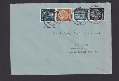 Deutsches Reich Drittes Reich Briefe Zusammendrucke ab Lüneburg nach