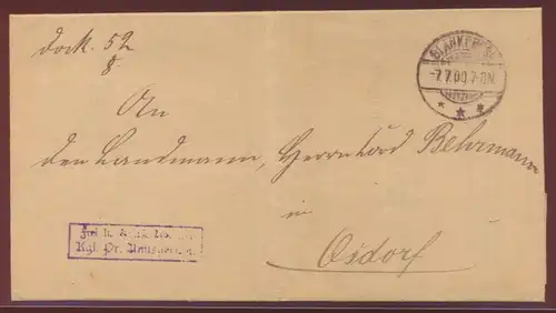 Deutsches Reich Dienst Brief Blankenese Hamburg n. Alsdorf auf kompl. Vordruck