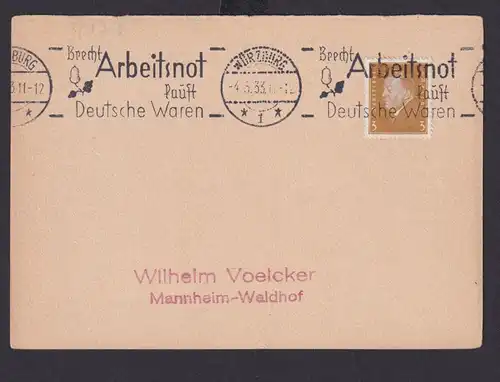 Würzburg Bayern Deutsches Reich Drittes Reich Karte SST Brecht Arbeitsnot kauft