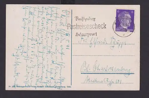 Deutsches Reich Drittes Reich Ansichtskarte Postsache SST Rechtzeitig Postreise