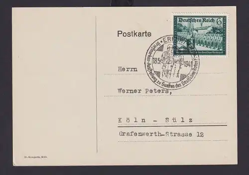 Deutsches Reich Drittes Reich Karte Philatelie SST Erfurt Briefmarken