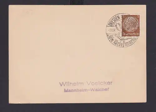 Deutsches Reich Drittes Reich Karte Philatelie SST Dresden Ausstellung Die