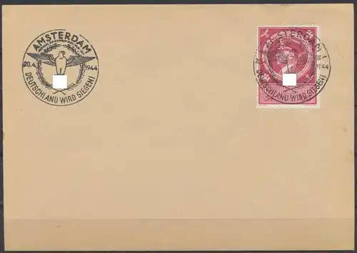 Deutsches Reich Brief 887 mit selt SST Stempel Amsterdam Deutschland wird siegen