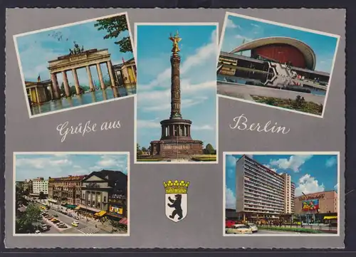 Ansichtskarte Berlin Verschiedene Ansichten Brandenburger Tor Friedenssäule nach