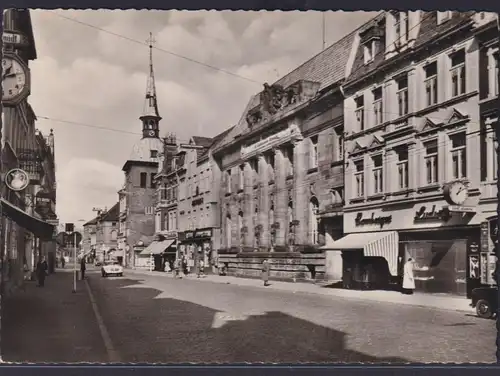 Ansichtskarte Oldenburg Niedersachsen Lange Strasse mit Lappen Glockenturm