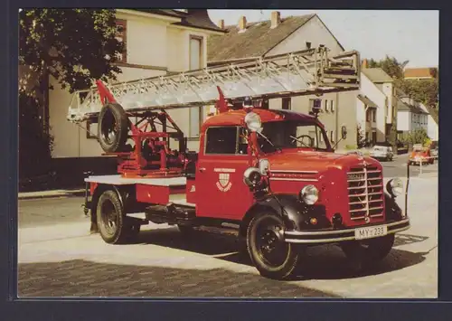 Ansichtskarte Drehleiterfahrzeug Borgward B 2500 Freiwillige Feuerwehr Stadt