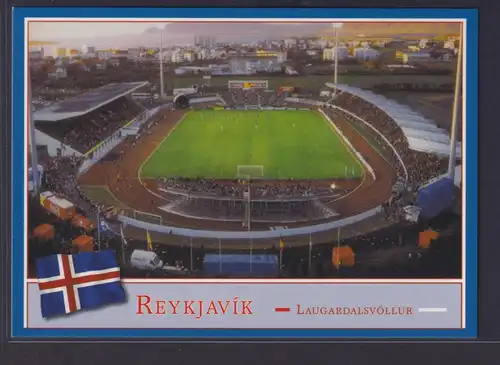 Ansichtskarte Fußballstadion Reykjavik Island Stadion Laugardalsvöllur