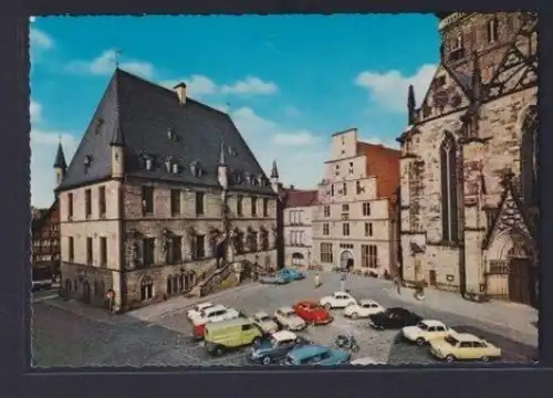 Ansichtskarte Osnabrück Niedersachsen Rathausplatz Rathaus Stadtwaage Auto VW