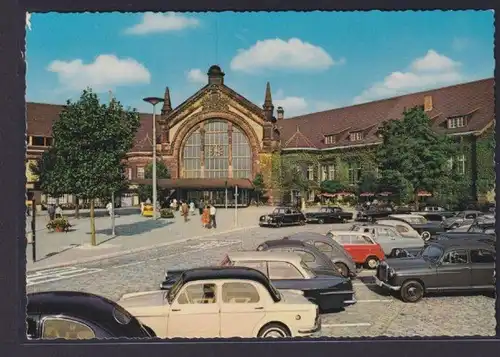 Ansichtskarte Osnabrück Niedersachsen Hauptbahnhof Autos
