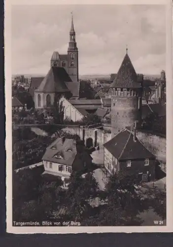 Ansichtskarte Tangermünde Sachsen Anhalt Blick v d Burg Kirche Religion