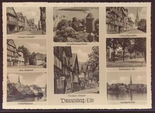 Ansichtskarte Dannenberg Elbe Niedersachsen Lange Str. Bahnhostr.